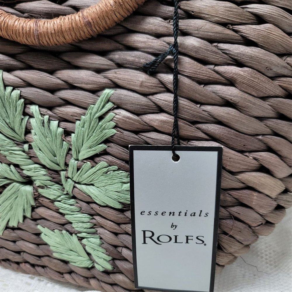 Rolf's Gardenia Mini Purse Basket Weave Wood Handle NWT - Picture 6 of 10